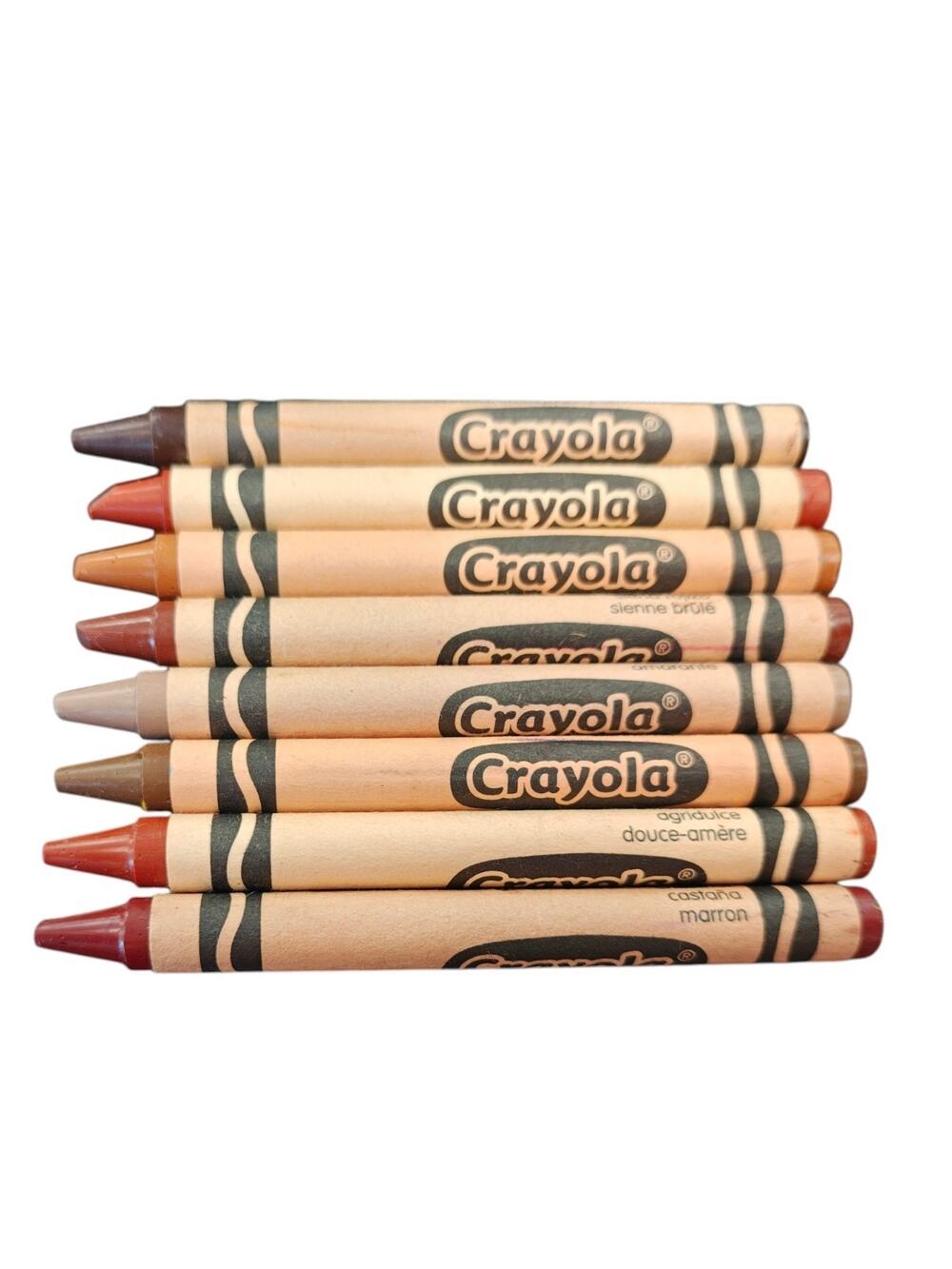 Crayola Brown Earth Tone Crayons Lot of 8 Sepia Mahogany Tan Burnt Sienna...